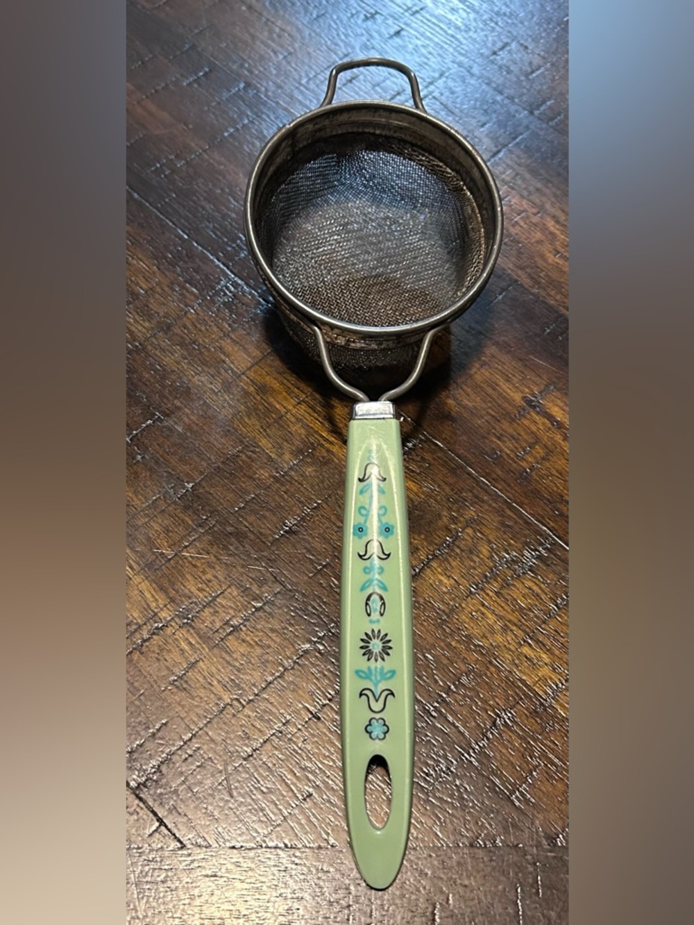 Decorative Mint Green Handled Strainer